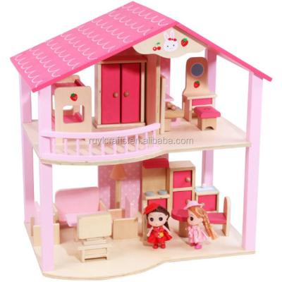 China Kids Birthday Gifts Eco - Friendly Wooden Doll House Kit for sale