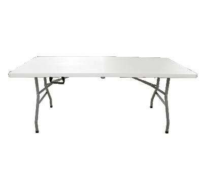 China Modern Factory Direct Cheap Price DS-CZ180A Favor 6 Ft Rectangular White Portable Plastic Folding In Half Table for sale