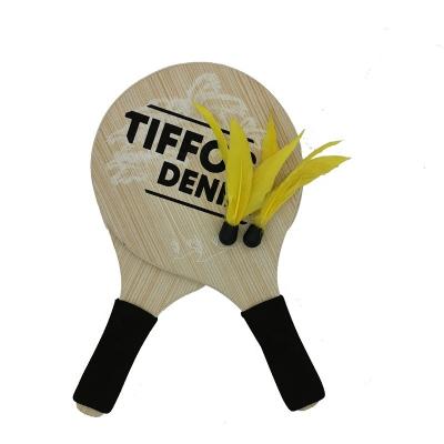 China Wholesale Cheap White Oak + Poplar Wood Price Plywood Beach Racket Feather Ball Set for sale