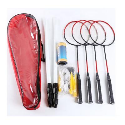 China Playing Sound 4 Player Family Outdoor Portable Iron Badminton Racket Set For Entertainment for sale