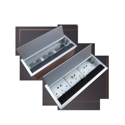 China Convenient Aluminum Alloy Floor And Conference Table Top Brush Cable Box Wire Box for sale