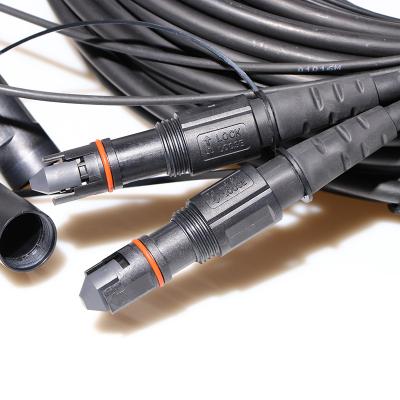 China Mini (IP-MPO) (M) Auslese-LC wasserdichtes IP68 Kabel Inspektion 24F 7.0mm LSZH Schwarz-30m im Freien MPO zu LC-Verbindungskabel zu verkaufen