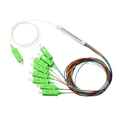 China Fibra ótica de aço SC/APC 1 do tubo do mini divisor do PLC 1x8 divisor de 8 PLC à venda