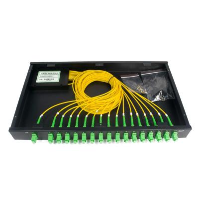 China Gestell-Berg der Faser 1X16 PLC-Teiler-Faser-Optikschalttafel-SC/APC 1U 19 zu verkaufen