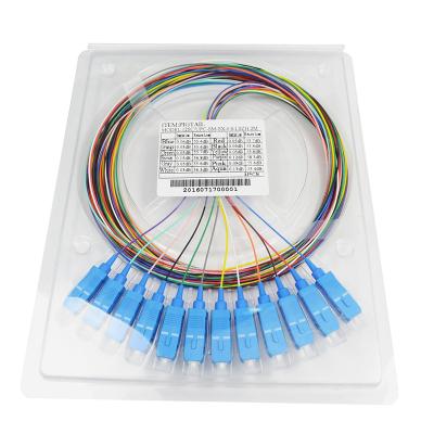 China Singlemode SM9/125 900um 12 Colors SC/UPC optical fiber pigtail for sale