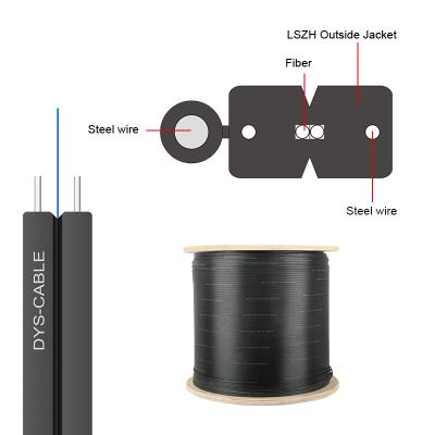 China Selbsttragender Stahltropfen im Freien Fibra Optica 1 2 bote-Wire FRP FTTH Lichtwellenleiter mit 4 Kernen zu verkaufen