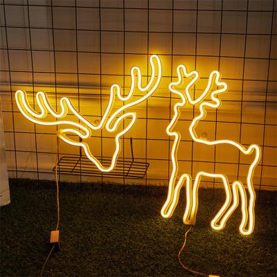 China Easy Installation Deer Head Acrylic Custom 12V RGB Led Strip Neon Light For Christmas Decoration for sale