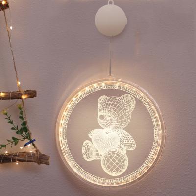 China Beautiful Creative Hanging 3D Room Modeling Bedroom Holiday Lighting Layout Window Led Decoration Lights for sale