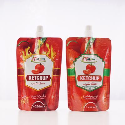 China Recyclable Bargain Price Food Pouch Sauce Pack Plastic Doypack Bag Pouch With Spout for sale