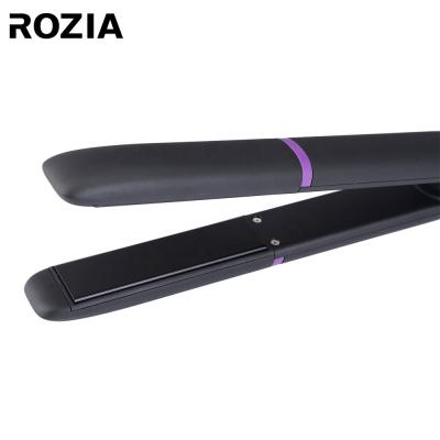 China 360Â ° Professional Design High Quality Swivel Cord Rozia Hair Flat Iron Steam 2 in 1 Beauty Salon Hair Straightener Curler Ceramic Coating Flat Iron for sale