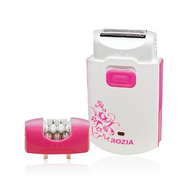 China Lighting for Easy Hair Removal Rozia 2 in 1 Professional Electric Ladies Facial Hair Trimmer Epilator Women's Body Face Hair Remover for Face Epilator Women for sale