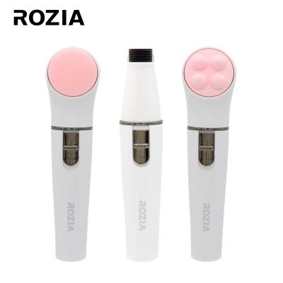 China Rozia Moisturizer 3 in 1 Ladies Epilator Cleansing Brush Face Massage Facial Spa for Women for sale