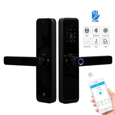 China Hotel Fingerprint Smart Door Lock with BLE WIFI TTLock APP Code Master Card and Fingerprint for sale