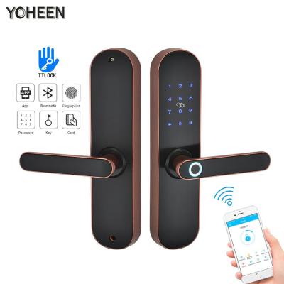 China Hotel Yoheen TTlock App WiFi Smart Card Digital Code Fingerprint Door Lock for Hotel Apartment Airbnb for sale