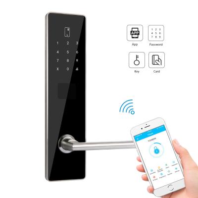 China Hotel Apartment Home Smart Hotel Electronic Door Lock With Wifi App BLE Code RFID Card Hotel Lock System for sale