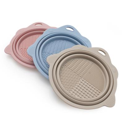 China Mini Mask Bowl Collapsible Cosmetics Silicone Makeup Brush Reusable Cleaning Mat Eco-friendly for sale