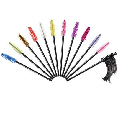 China Disposable Eyelash Paint Mascara Wand Brushes Mini Eyelash Extension Brush Eyelash Disposable Makeup Brush 50pcs for sale