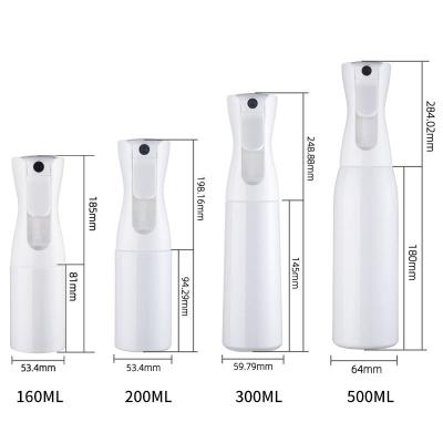 China Beauty Care Cosmetics Tools 200ml 300ml 500ml Lotion Spray Bottle Custom Plastic Fine Hair Salon Water Bottle Empty Continuous Spray Bottle for sale