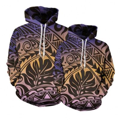 China Anti-wrinkle Couple Sports Polynesian Tribal Women Custom Cropped Matching Men Designer New Hoodies Sweatshirts for sale