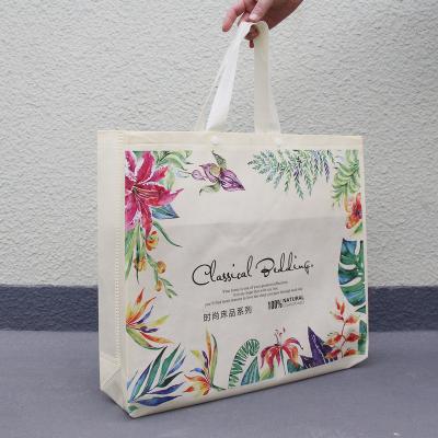 China Recyclable Non Woven Bag Custom LOGO PP Laminated Printing Colored Heat Seal Nonwoven Shopping Bag for sale