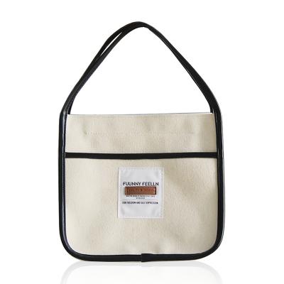 China OEM/ODM Cotton Bag NATIONAL Canvas Tote Zipper Top With Inside Pockets Customization Cotton Tote Bag for sale