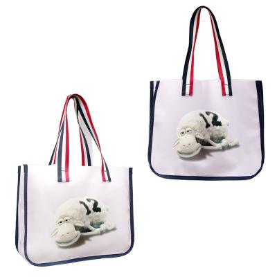 China Fashion Simple Design PVC Bag PU Bag Screen Printing Handle Bag for sale