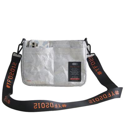 China Reused Materials Fashion Design Unisex Cross - Body Dupont Paper Bag LOGO Dupont Shoulder Bag Custom Made for sale