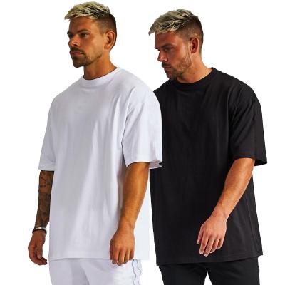 China New Breathable Oversized White Cotton T Shirt Gym Loose T Shirt Men for sale