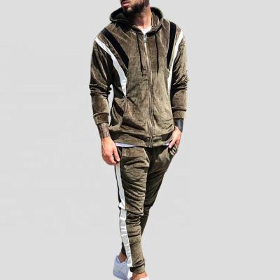 China Custom Team Mens Velor Urban Streetwear Tracksuits Unique Fitness Anti-Static Wholesale Color Block for sale