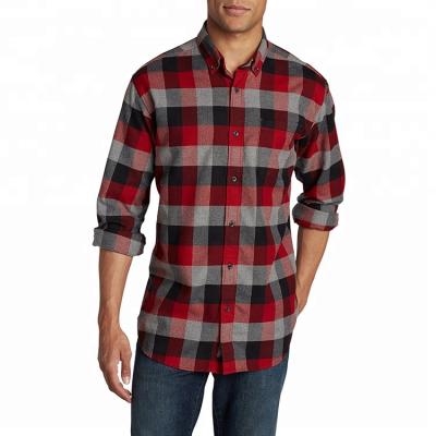 China Anti-pilling OEM Services Comfortable Men's Flannel Shirt Casual Fit 100% Cotton Plaid for sale