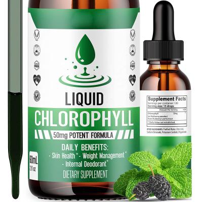 China Wholesale Custom Packaging Skin Revitalizer Liquid Chlorophyll Drops With Mint Flavor For Acne Skin Health Detox Cleanse Immune Support for sale