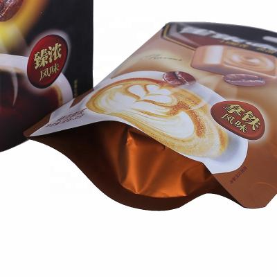 China Food Packaging Moisture Proof Resealable Printed Laminated Aluminum Foil Stand Up Zipper Pouch Coffee Bags for sale