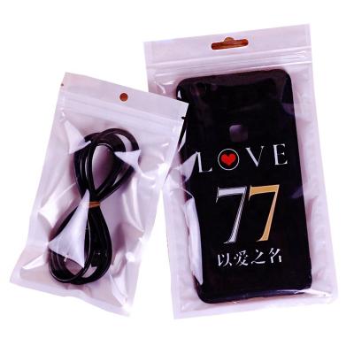 China Recyclable Clear Plastic 3 Side Sealing Zip Lock Pearl Film Bag For Phone Case Packaging for sale