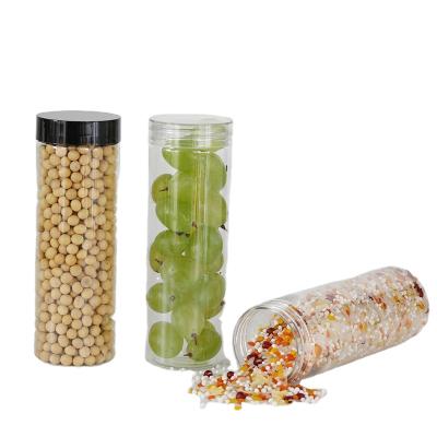 China Widespread Use/Food Grade/Refillable Container 12oz 330ml Wholesale Clear Empty Wide Clear PET Food Mouth Round Plastic Jar for sale