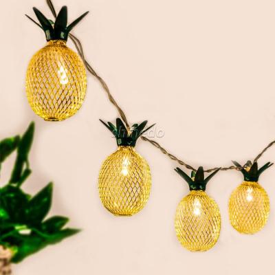 China Pineapple Holiday Pineapple Shaped 10 LED Fairy Lights Battery Operated String Light for Indoor Bedroom for sale