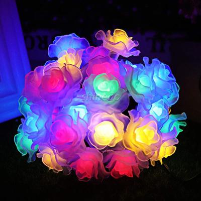 China Waterproof Multicolor Decorative Holiday String Light Solar Rose Christmas Lights for sale