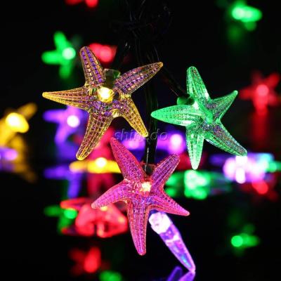 China Solar Powered 30 LED Starfish String Light Holiday Light Waterproof Christmas Fairy Lights for sale