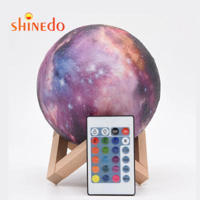 China Rechargeable Children's Touch Changing Light 3D Modern Printing LED Color Night Lights Night Moon Lamp for Home for sale