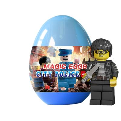 China Fantastic Educational 12PCS Police Figures Block / Tray Surprise Eggs Toy 12 Eggs for sale