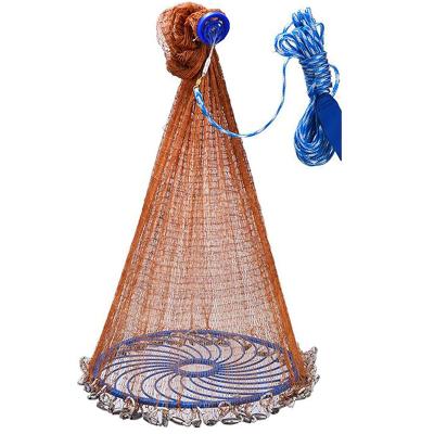 China Multifilament Shrimp Cage Maze Nylon Fishing Cast Net With Plastic Frisbee Throw Mono Net for sale