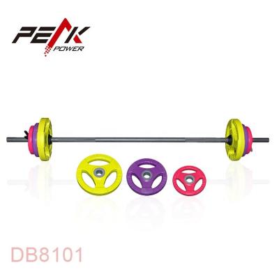 China PeakPower Strength Training Rubber Weightlifting Rubber Barbell Set for sale