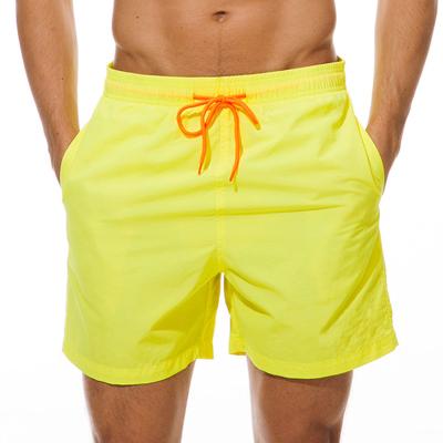 China Custom Wholesale Summer Elastic Waist Mens Solid Color Drawstring 100% Polyester Anti-Wrinkle Mesh Beach Shorts for sale