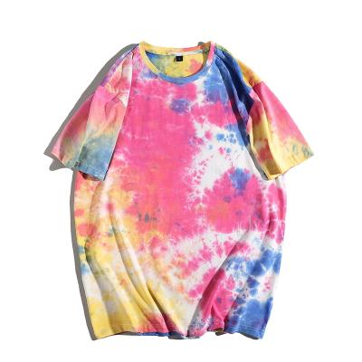 China Anti-Wrinkle Logo Custom Private Label T-shirt Crew Neck Oversized 100% Cotton Plus Size Pullover Tie Dye Mens Unisex T-Shirts for sale