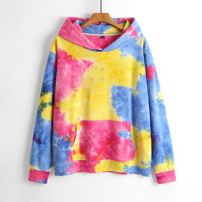 China Custom Wholesale Mens Anti-wrinkle 100% Cotton Kangaroo Pocket Drawstring Blank Pullover Tie Dye Hoodie for sale