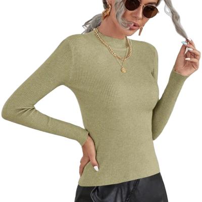 China Custom Wholesale Anti-Wrinkle Latest Women Fashion Mock Neck Women's Long Sleeve Sweater for sale