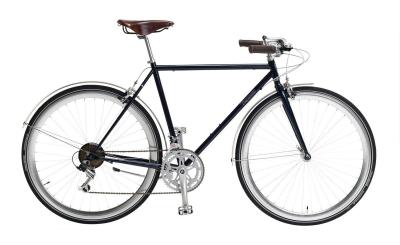 China Black Steel Frame 16 Speed Mens City Bike With Stainless Steel Spokes / Nipples for sale