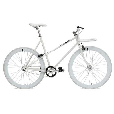 China White Steel Frame Mens City Bike Custom Fixed Gear Bike With 700C Straight Fork for sale