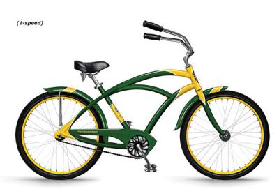 China High End Colored Beach Cruiser Bicycles , Steel Frame Single Speed City Bikes for sale