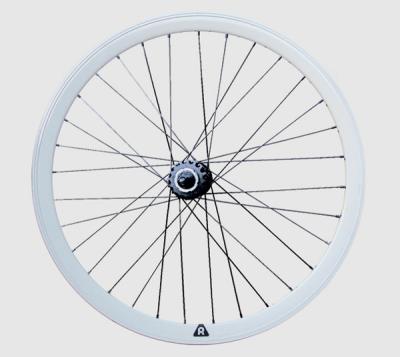 China White Alloy Flip Flop Fixed Gear Bicycle Wheel Set With Ball Bearing Hubs for sale