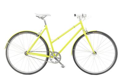 China High End Yellow Ladies City Bikes Fixed Gear Road Bicycle With Riser Handbar for sale